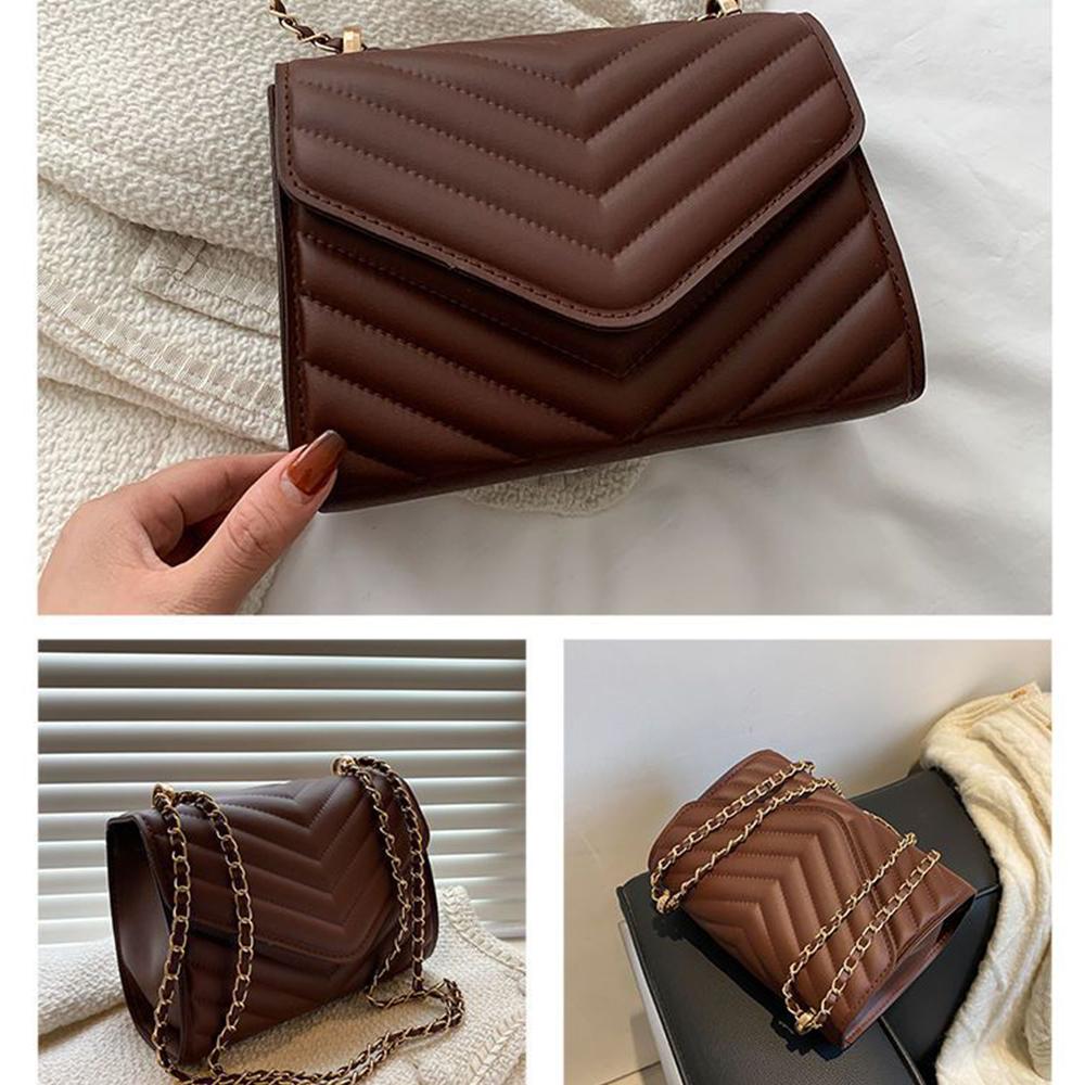 Damen Ein Schulter Mode Retro Kleine Quadratische Tasche Umhängetasche Minimalistischer Stil Damen Kettentasche Geeignet für Reisen-zmt
