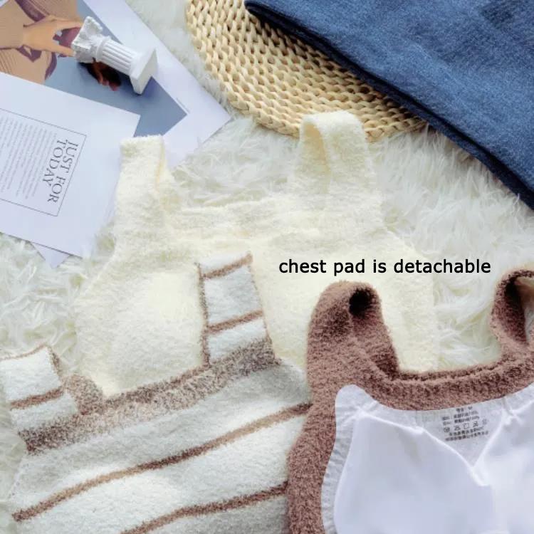 WTEMPO Plush Vest Women's Fleece Bra with Chest Pad Can Be Worn As An Inner Layer In Winter Warm Base Layer Top and A Slimming Undergarment