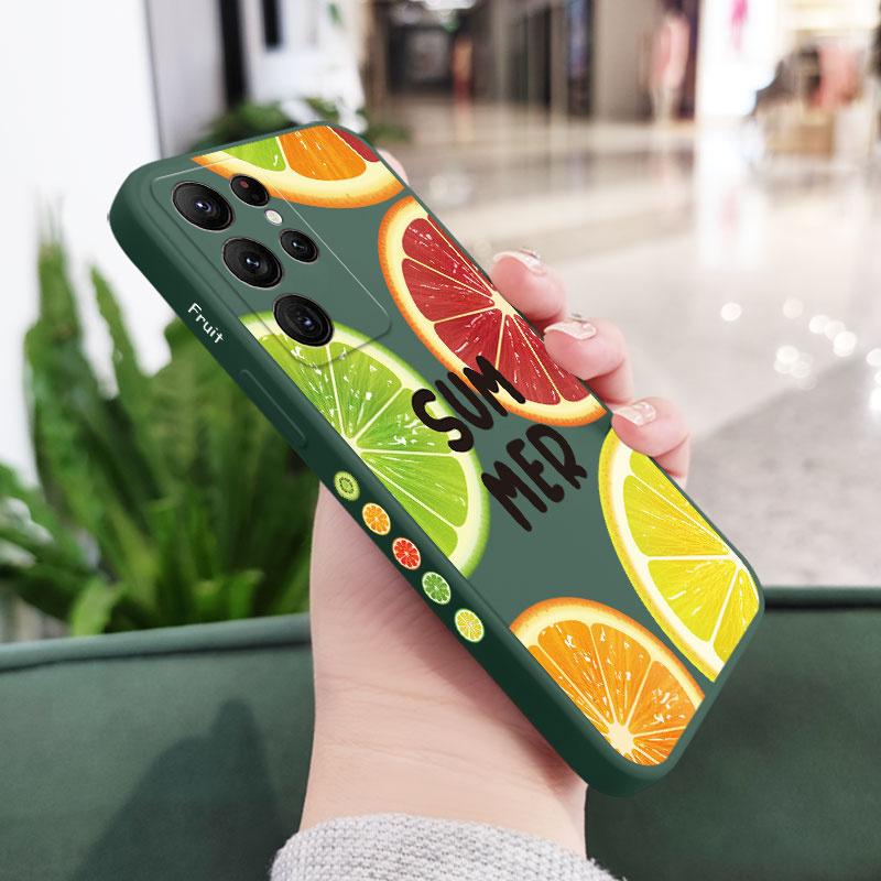 

Juicy Plump Fruit Phone Case For Samsung Galaxy S24 S23 S22 S21 S20 Ultra Plus FE S10 S9 S10E Note 20 ultra 10 9 Plus Cover S10E