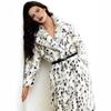 Leopard print bobcat jacket women's spring European and American babes loose suit collar imitation mink fur coat