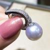 925 Sterling Silver Pearl Dangle Earrings for Women Luxury Paved Dazzling CZ Stone Aesthetic Bridal Wedding Jewelry Gift