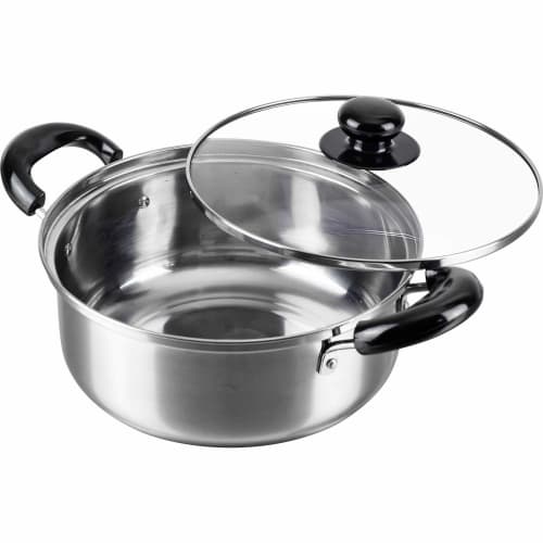 Wahei Freiz SRB-1393 Stainless Steel Cookware, 20cm with Glass Lid, for Simmering and Simmering, Induction and Gas Compatible