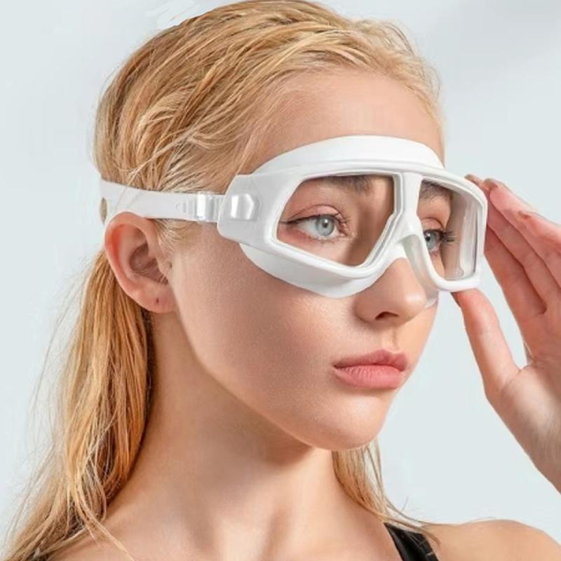 -1.5 To -10.0 Myopia Swim Eyewear Silicone Large Frame Anti Fog Swimming Goggles Custom Different Degree For Left Right Eyes