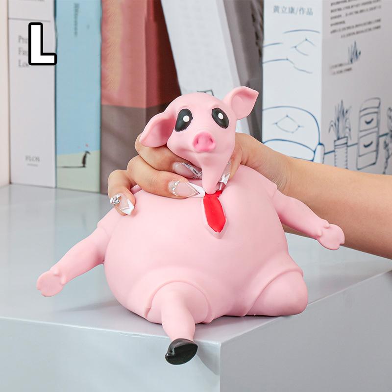 Piggy DecompressionToy Pet Squeezing Pink Pig Stress Relief Toy Soft Pig Shape Relaxing Toys For Classroom Sensory Room Party
