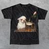 Drunk Puppy Meme Shirt Smoking Dog Meme Funny Drunk Dog Tshirt Gen Z Joke Unisex T-Shirt