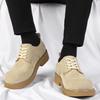 Derby Shoes 2025 New Low-top Cattle Cashmere Men's Retro Tooling Shoes with High Platform and Summer Breathable Fur Shoes