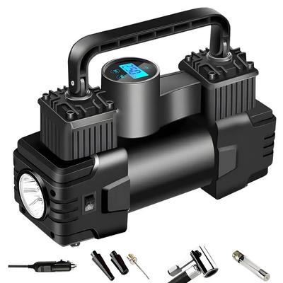 Inflador de neumáticos con compresor de aire, bomba de llanta para coche de 12V CC con manómetro Digital, linterna de emergencia brillante automática, accesorios para coche