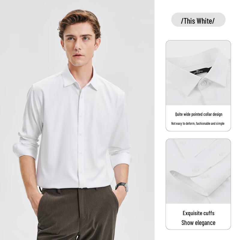 SEPTWOLVES Men s Long Sleeve Business Casual Shirt L