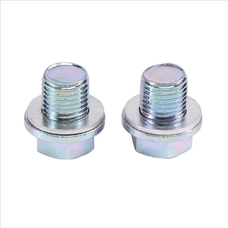 Vehicle Aluminum Alloy Oil Drain Plug Assembly 21.3mm Bolt Width 14mm Washer ID Compatible Select Car Models 90009R70A00