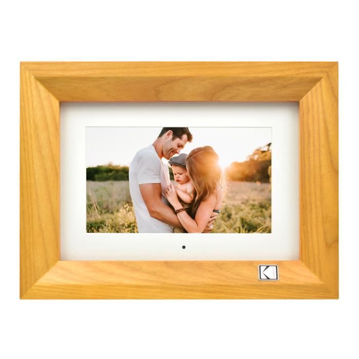 KODAK 7 Pouces En bois cadre photo numérique avec diaporama automatique et mémoire intégrée -Burlywood