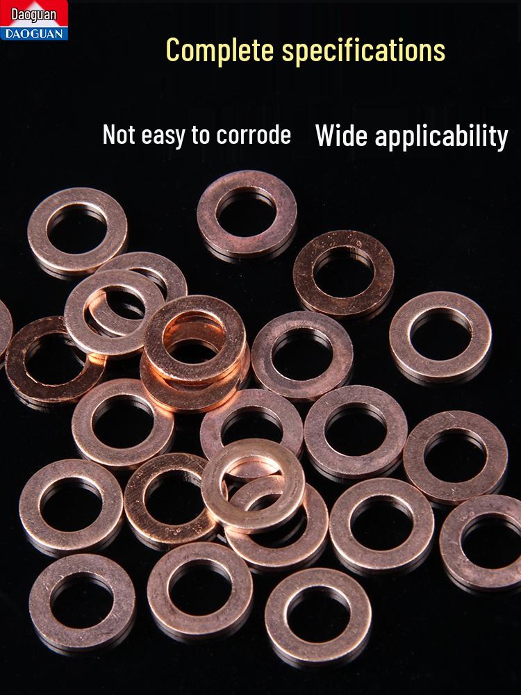 2mm Pure Red Copper Sealing Ring Marine Instrument Flat Washer