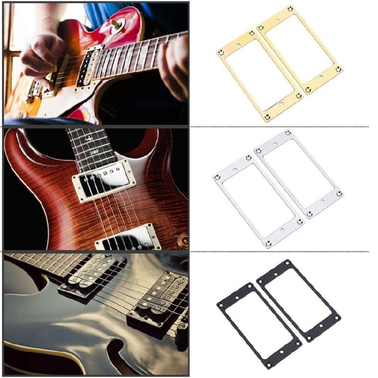 2Pcs Pickup Mounting Ring Set Pickup Cover Frame Replacement for Electric Guitar