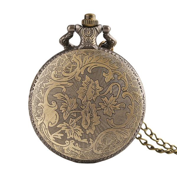 Vintage Ethnic India Elder Men Women Analog Quartz Pocket Watch Necklace Pendant Chain Gift