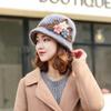 Knitted Hat Ladies Autumn and Winter Woolen Hat Winter Female Hat Flower Plus Velvet Fisherman Hat Basin Hat Mother Winter Hat EMA