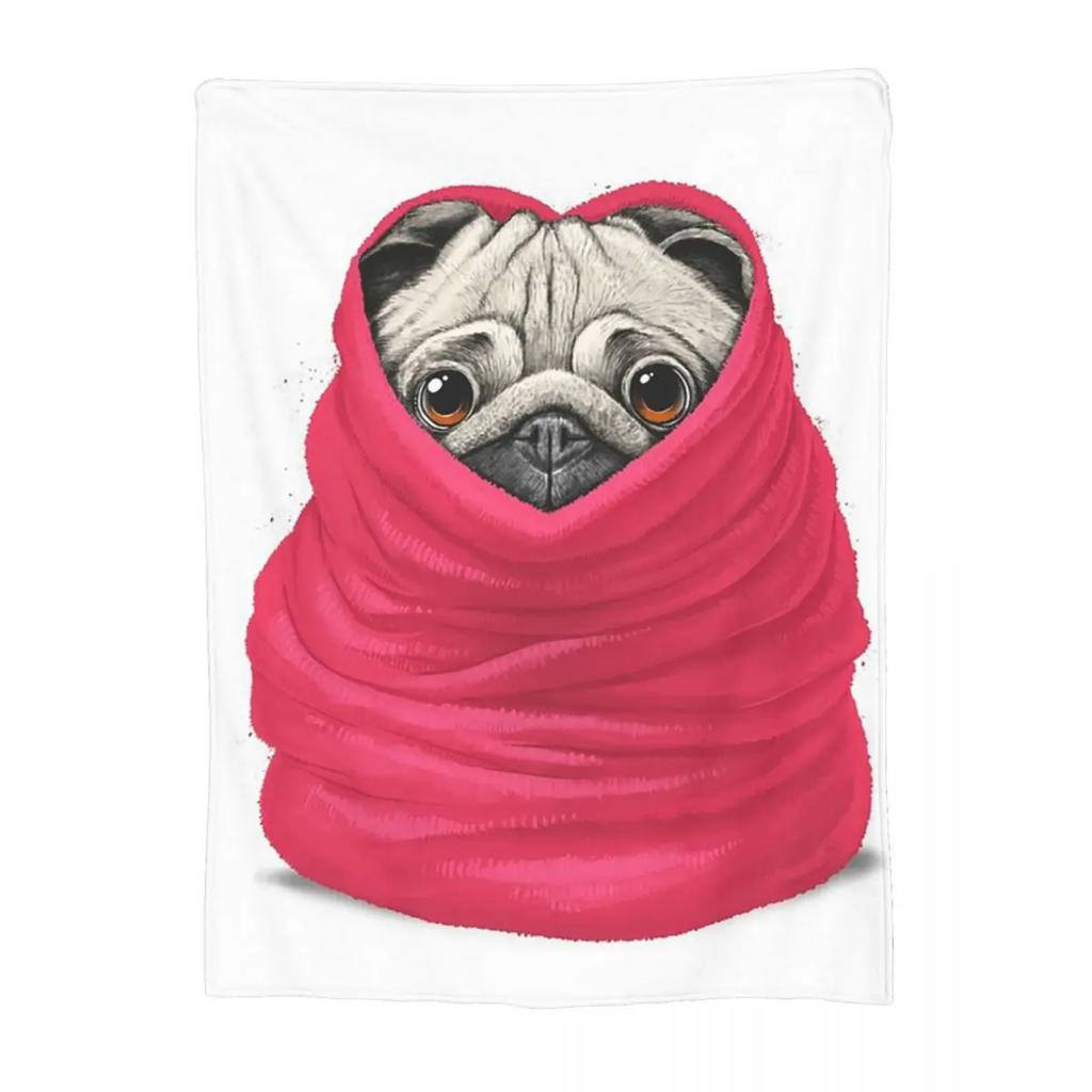 Hund Sherpa Süßer Mops Hund Tier Thema Decken Flanell Überwurfdecke Überwurfdecken für Schlafzimmer Outdoor Überwürfe Tagesdecke Steppdecke