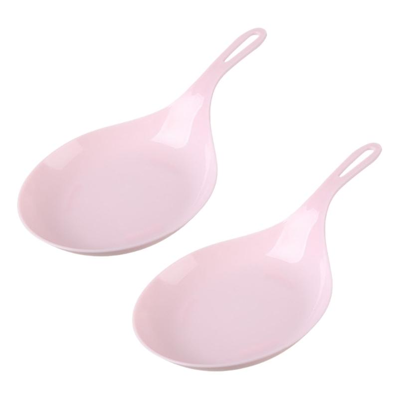 2Pcs Appetizer Eating Tray Handheld Dish Fried Chicken Snacks Plate Large Spoon Tray Fruit Dessert Cake Platter Easy Use