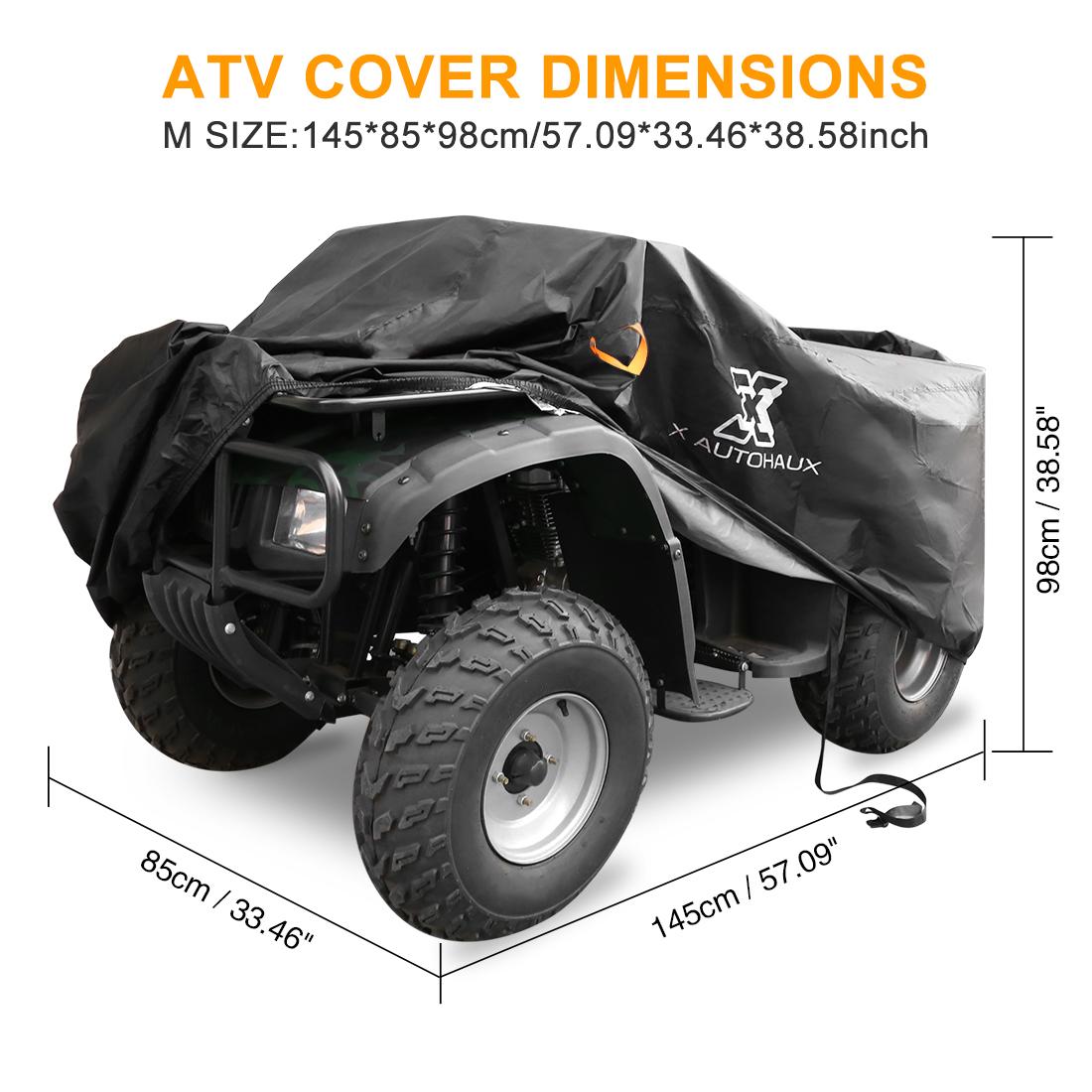 

X Autohaux Quad ATV Cover Waterproof Snowproof Anti-UV Beach Protector with Reflective Strips Universal Quad Bike ATV Cover M-145x85x98cm