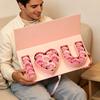 Cardboard Letter Combination Gift Box With Ribbon Flower Wrapping Container For Birthday Valentines Day Anniversary