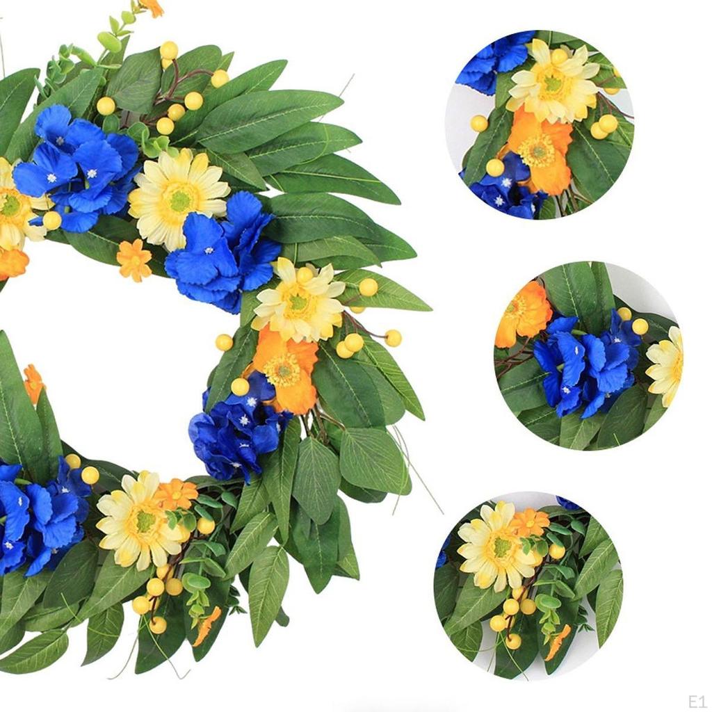 Artificial Wreath Wall Hanging Ornament for Door Elegant Garland 50cm Diameter Wedding Porches
