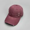 Ripped Wind Embroidery Letters Solid Color Baseball Cap Men'S And Women'S Retro Street Versatile Sunshade Cap
