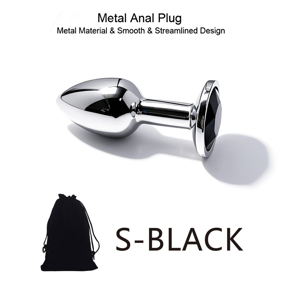 5 Size Black Butt Plug Metal Anal Plug Jewelry Base Beginner To Expert G-point Massage Dildos Adult Women Toys Adult Sex Toys