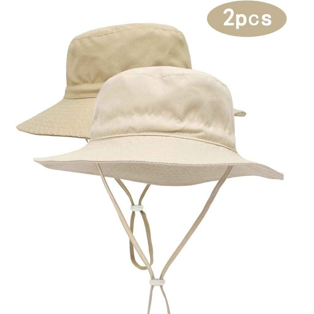 Solid color children's fisherman hat with large brim, fashionable and versatile beach hat, cute baby sun hat