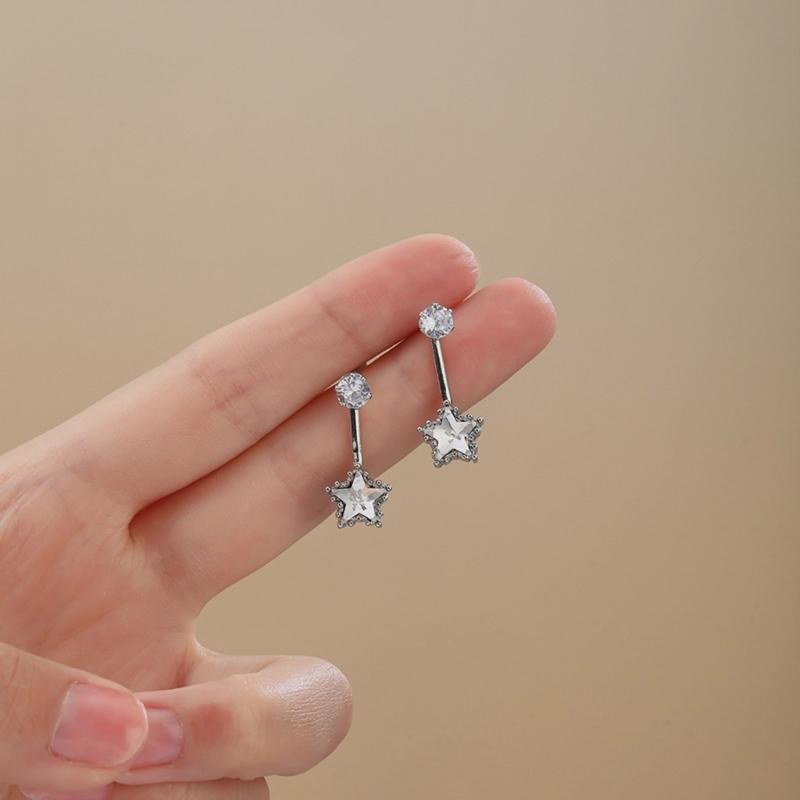 Shimmering Star Design Earrings Lightweight Zinc Metal Allergy Safe Everyday Wear