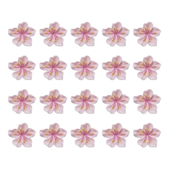 20Pcs Pink Cherry Blossom Refrigerator Magnet Photo Notes Holder Home Office Kitchen Whiteboard Locker Fridge Peach Flower Magnetic Decoration