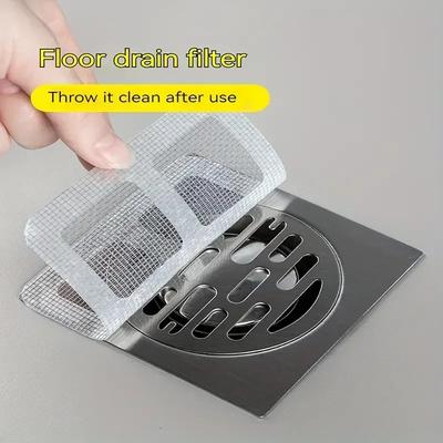 Disposable Hair Catchers for Shower Mesh Shower Drain Covers-Floor Sink Strainer Filter Mesh Stickers Bathroom Accessories
