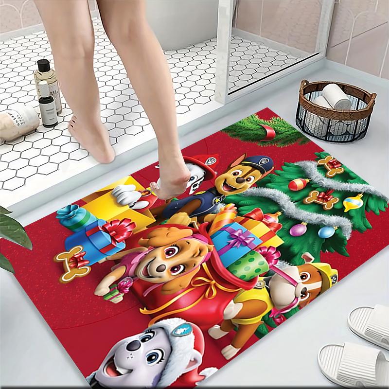1Pc Paw Patrol Christmas Adventure Carpet Rug Soft Washable Antislip Home Living Room Sofa Mats Personalized Christmas Rug