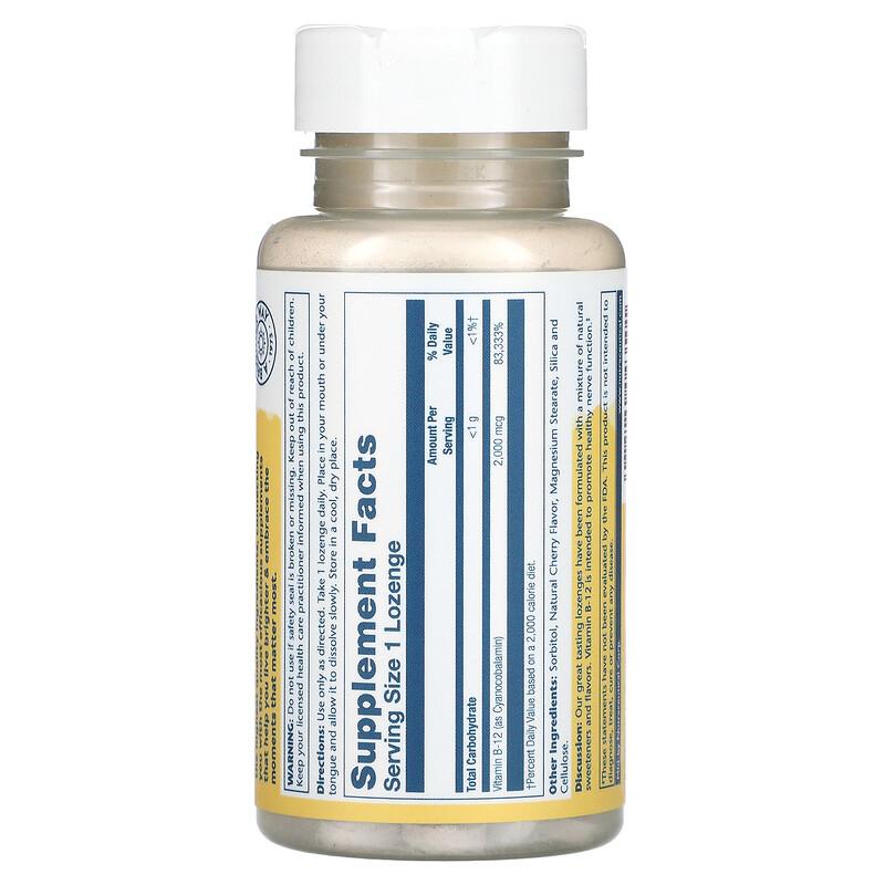 Vitamin B-12, Natural Cherry, 2,000 mcg, 90 Lozenges