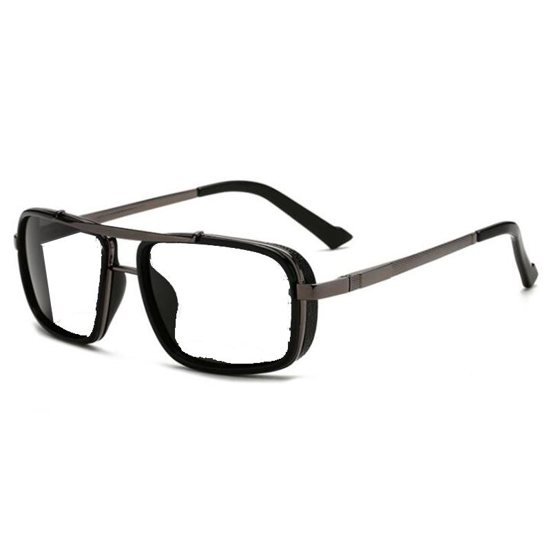 0 -0.5 -0.75 -1.0 Bis -4.0 Graue/Tee-Gläser Sonnenbrille mit Stärke Herren Polarisiert Myopie-Gläser Schutzbrille Punk Sonnenbrille