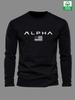 Loose Letter Printed 100% Cotton Men's Long Sleeved Round Neck Autumn and Winter Casual Versatile T-shirt Top