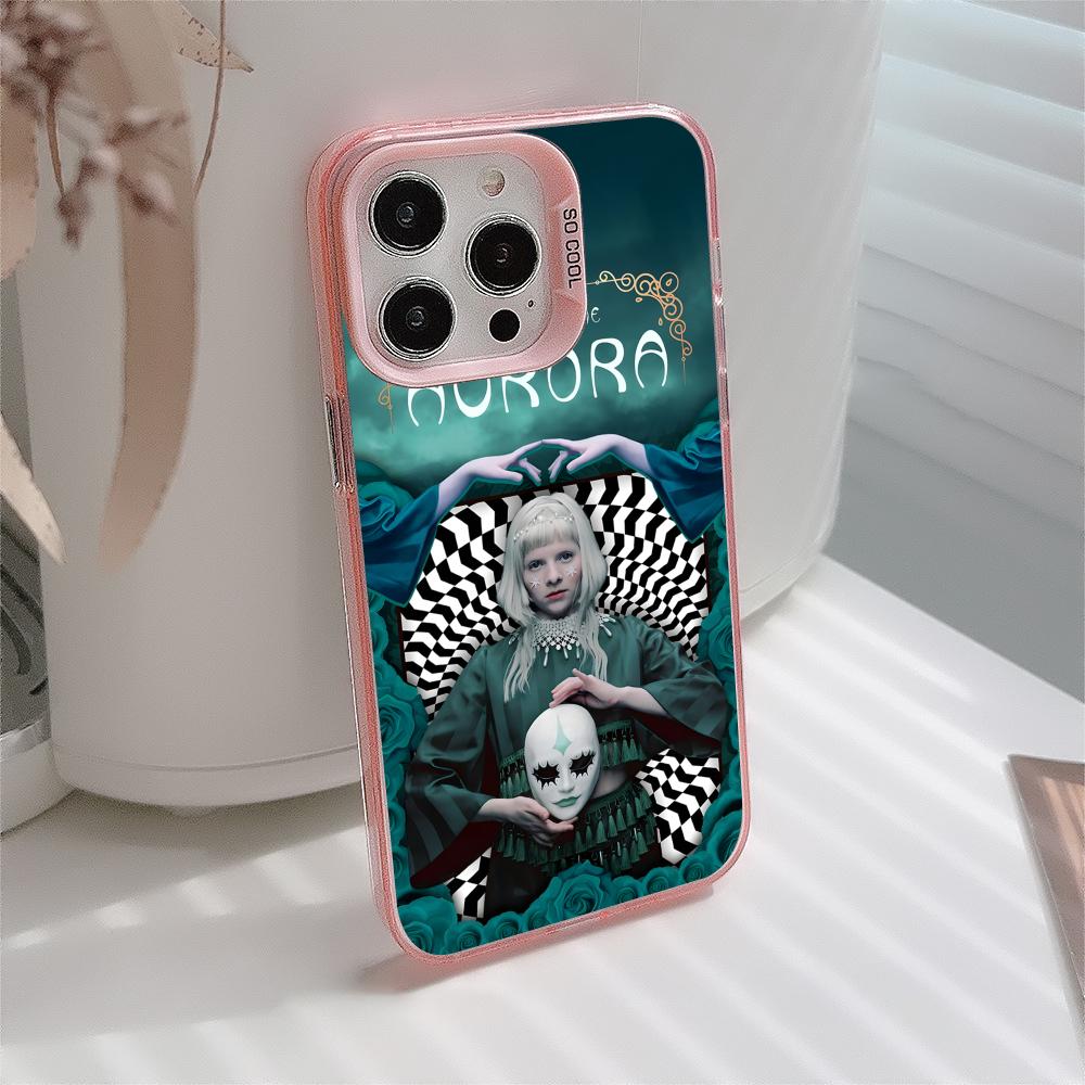 Aurora Aksnes Pink Translucent Mobile Phone Case for iPhone 17 16 15 14 13 12 11 X XR XS Air Pro Max Plus Colorful Cover