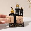 2026 Ramadan Countdown Calendar with Wooden Blocks for Home Decoration Islamic Muslim Party Gift Eid Mubarak Table Ornaments