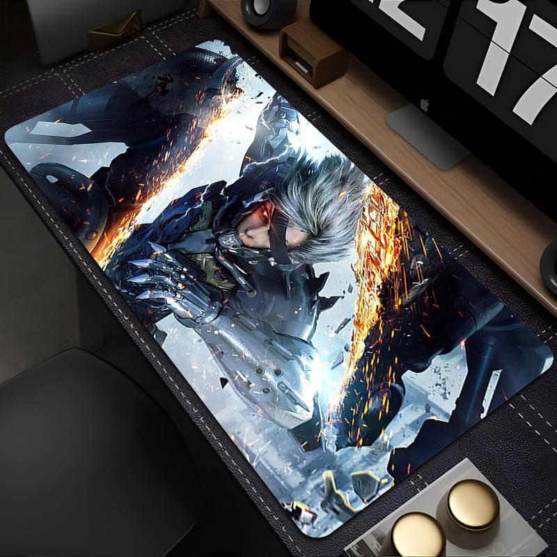 Metal Gear Rising Raiden Large Gamer Mouse Pad Laptop Gaming Accessories Keyboard Mousepad Anime Game Cabinet Table Mat Carpet