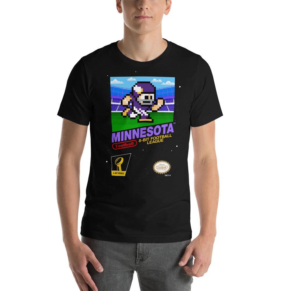 Minnesota Vikings 8-bit Football Tee NES Nintendo Retro Tecmo Super Bowl T-Shirt 4XL