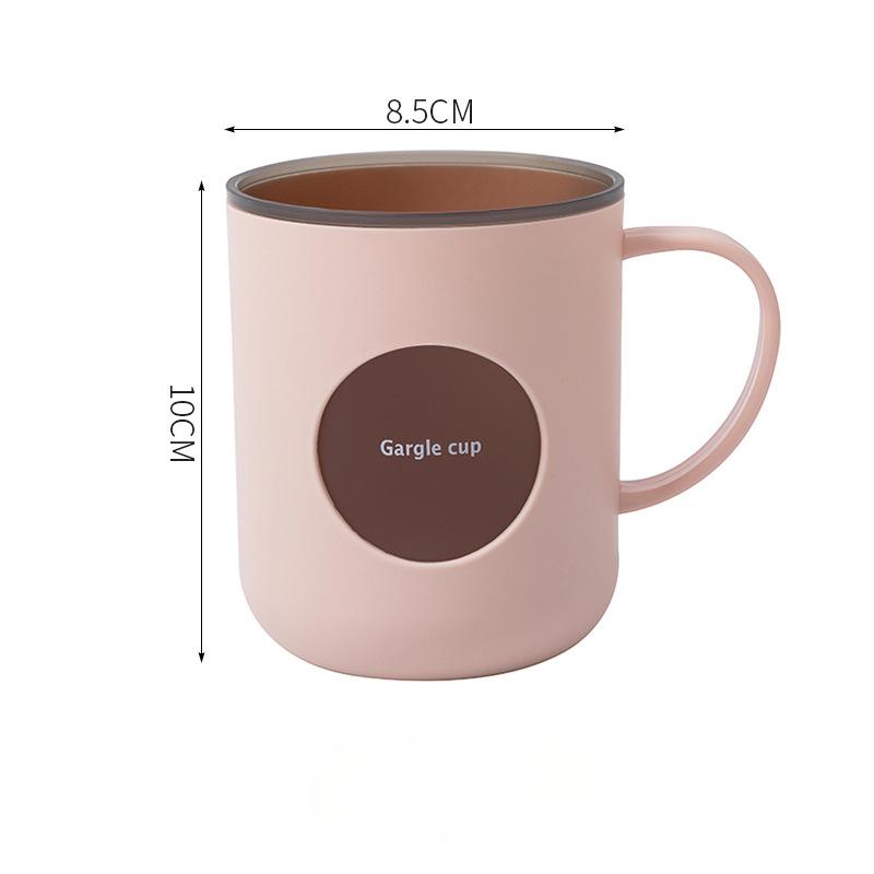 Double Contrast Color Mouthwash Cup Home Bathroom Brushing Cup with Handle Couple Cup Drop Resistant Bath Tub Cup