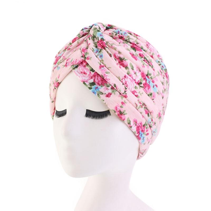New Women Soft Floral Print Cotton Women Turban Hats Fashion Banadans Cancer Headwrap Chemo Cap Head Wrap Hair Accessories