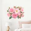 Creative Painting Pink Flower Wall Stickers Self Adhesive Decals for Living Room Bedroom Hallway Home Decor