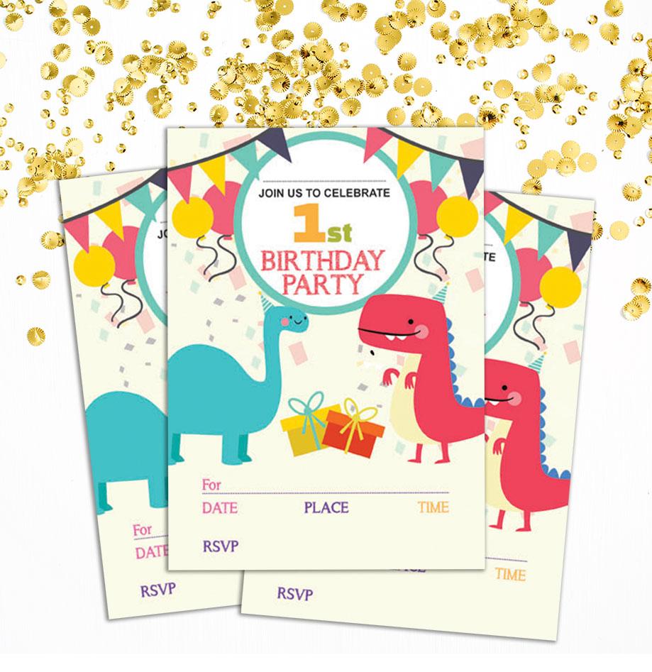 Darling Souvenir Multicolor Birthday Invitation Card Printable Fill or Write In Blank Invites Party Supplies Pack Of 28 5 X 7