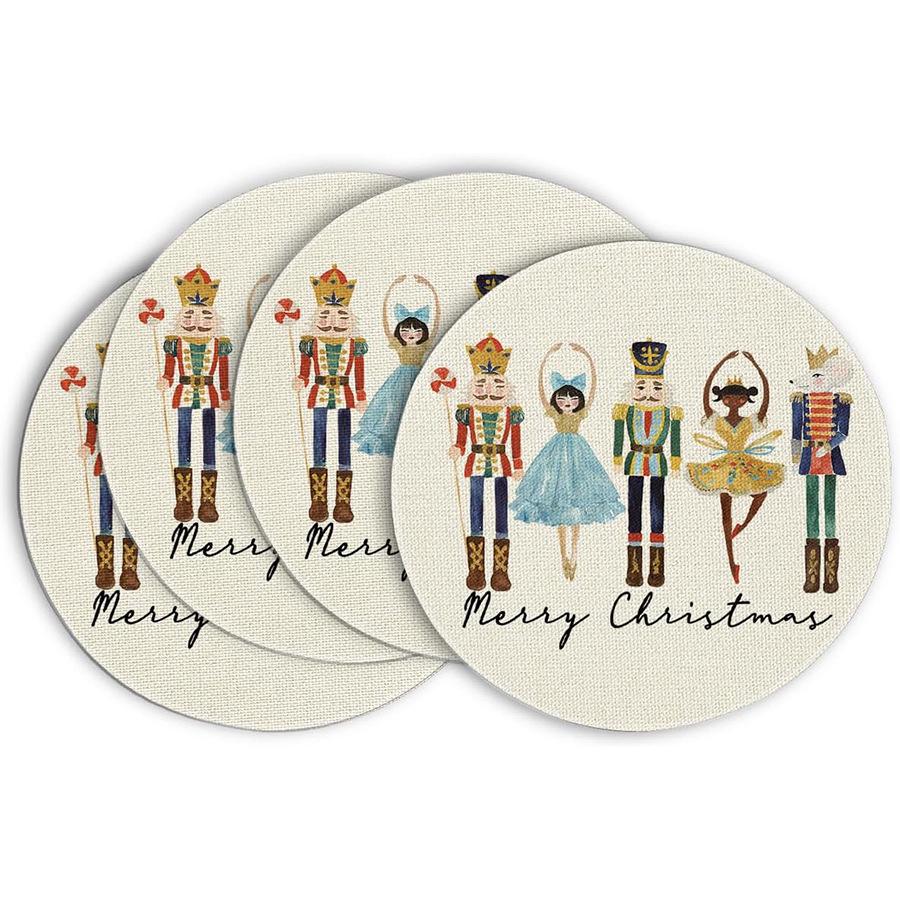 Festive Style Christmas Round Placemats - 4-Piece Set for Holiday Table Decor