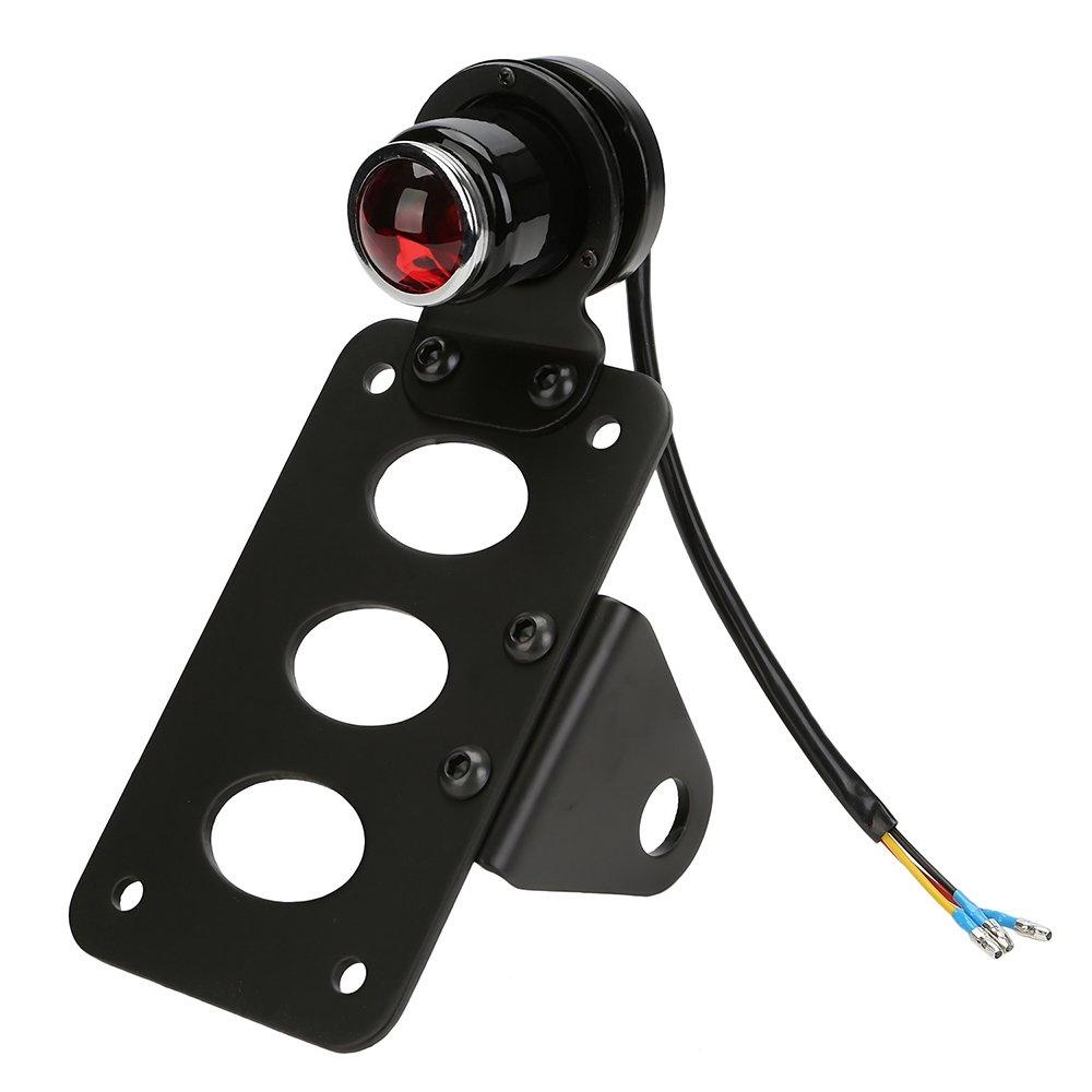 License Plate LED Tail Lights Motocycle Large Round Brake Lamp For Harley Sportsters Bobber Chopper Rear Stop