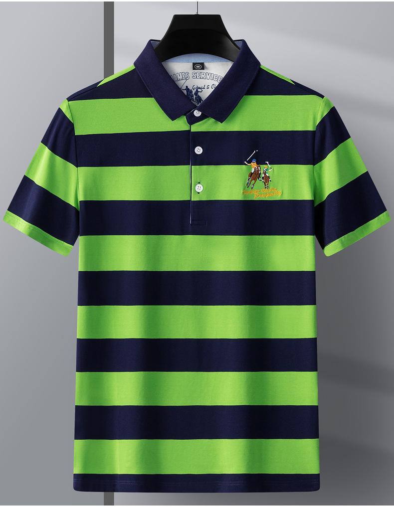 Pánské bavlněné polo s pruhy, Léto 2025 Slim Fit