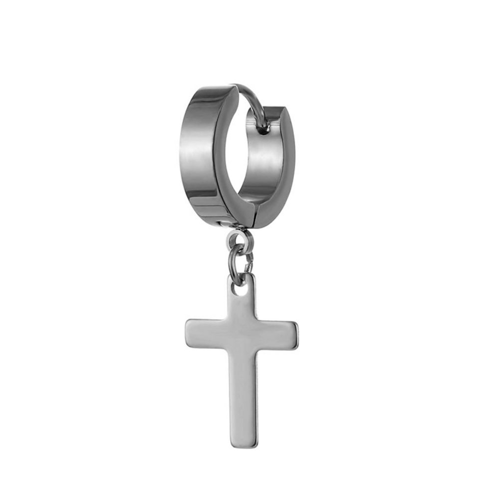 

2Pcs/Set Hot Design Stainless Steel Cross Stud Earrings Blue Colorful Creative Stud Earrings for Punk Fashion Men Women Jewelry серебряный