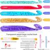 5pcs Large Crochet Hook Set 12mm-25mm Transparent Crystal Knitting Needles DIY Yarn Knitting Tool Yarn Knitting Needles Set