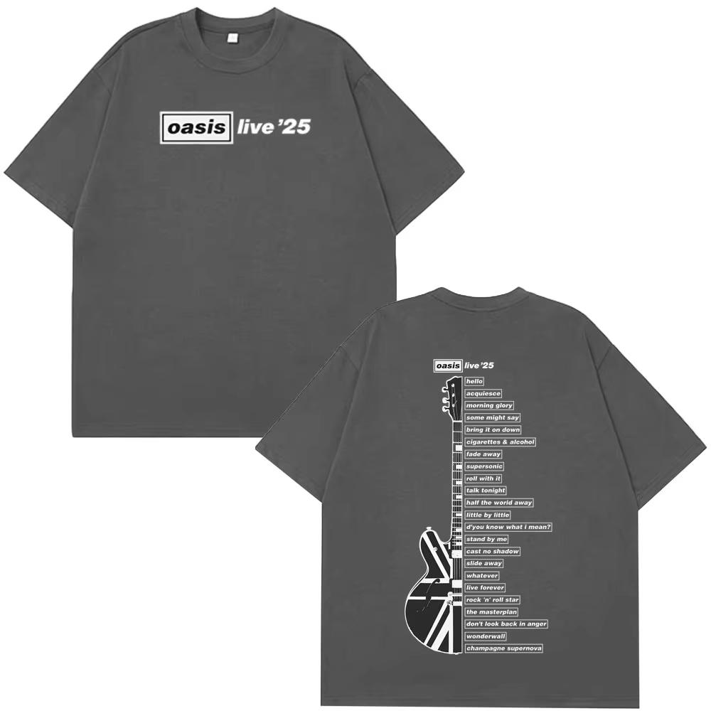 Oasis Live ’25 Wembley Tour Tshirt Fan Merch Summer Top Men Oversized Hip-hop Fashion T-shirts Comfort Casual Man T-shirts Top