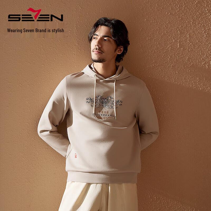 SEPTWOLVES Men's Hooded Casual Pullover Sweatshirt