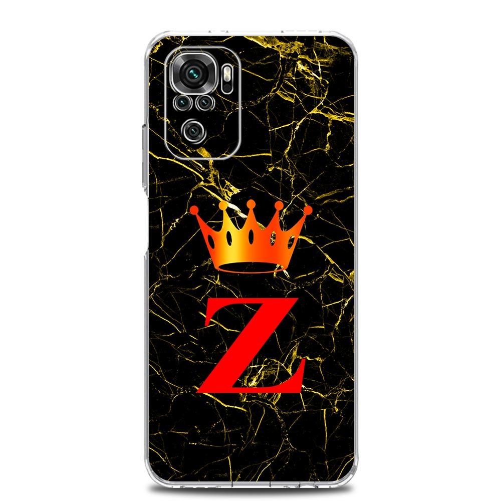 Phone Case For Xiaomi Redmi Note 15 14 13 12 4G 10 11 Pro Plus 5G 14C 13C 12C 10C TPU Cover Luxury Marble Letter A B Crown