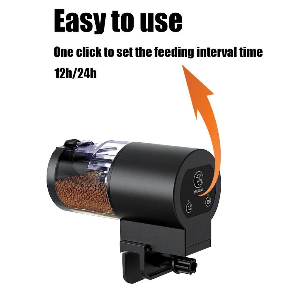 Automatic Fish Feeder for Aquarium,100ml Capacity Auto Fish Feeders Easy To Set Up with Battery